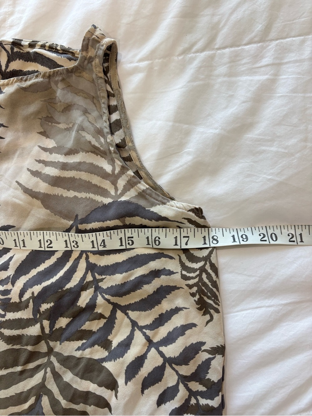 100% Silk Sz S Vintage Diane Gilman Boat Neck Top Green Botanical Fern Print - Picture 7 of 8